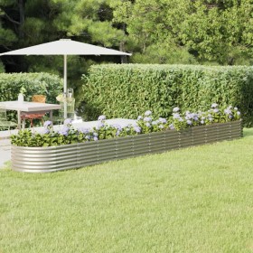 Steel flower bed powder coated silver 512x80x36 cm by vidaXL, Pots and planters - Ref: Foro24-318942, Price: 93,47 €, Discoun...