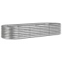 Steel flower bed powder coated silver 224x80x36 cm by vidaXL, Pots and planters - Ref: Foro24-318922, Price: 54,46 €, Discoun...