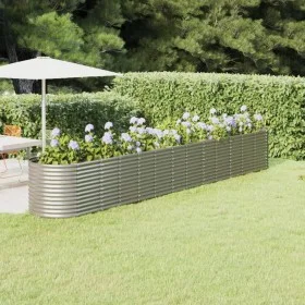 Steel flower bed powder coated silver 512x80x68 cm by vidaXL, Pots and planters - Ref: Foro24-318977, Price: 311,61 €, Discou...