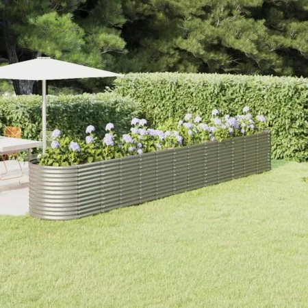 Steel flower bed powder coated silver 512x80x68 cm by vidaXL, Pots and planters - Ref: Foro24-318977, Price: 311,55 €, Discou...