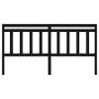 Solid black pine wood bed headboard 206x4x100 cm by vidaXL, Headboards and footboards - Ref: Foro24-814118, Price: 32,80 €, D...