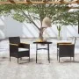 3-Piece Black Synthetic Rattan Garden Dining Set by vidaXL, Garden sets - Ref: Foro24-3098025, Price: 149,73 €, Discount: %