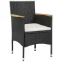 3-Piece Black Synthetic Rattan Garden Dining Set by vidaXL, Garden sets - Ref: Foro24-3098025, Price: 149,73 €, Discount: %