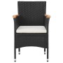 3-Piece Black Synthetic Rattan Garden Dining Set by vidaXL, Garden sets - Ref: Foro24-3098025, Price: 143,76 €, Discount: %
