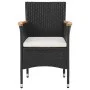 3-Piece Black Synthetic Rattan Garden Dining Set by vidaXL, Garden sets - Ref: Foro24-3098025, Price: 149,73 €, Discount: %
