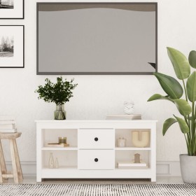 Massiver TV-Schrank aus weißem Kiefernholz, 103 x 36,5 x 52 cm von vidaXL, TV-Möbel - Ref: Foro24-814570, Preis: 106,58 €, Ra...