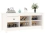 Solid white pine wood shoe cabinet 110x38x45.5 cm by vidaXL, Shoe racks and shoe organizers - Ref: Foro24-814595, Price: 93,4...