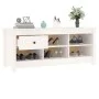 Solid white pine wood shoe cabinet 110x38x45.5 cm by vidaXL, Shoe racks and shoe organizers - Ref: Foro24-814595, Price: 93,4...