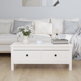 Solid white pine wood coffee table 100x50x40 cm by vidaXL, Coffee table - Ref: Foro24-814605, Price: 127,06 €, Discount: %