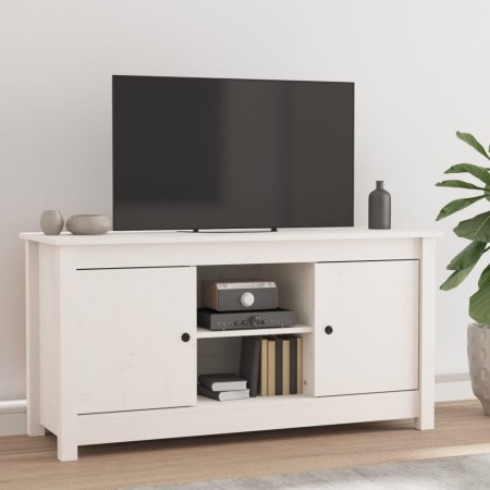 Massiver TV-Schrank aus weißem Kiefernholz, 103 x 36,5 x 52 cm von vidaXL, TV-Möbel - Ref: Foro24-814585, Preis: 104,48 €, Ra...