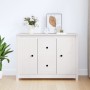 Sideboard aus massivem weißem Kiefernholz, 100 x 35 x 74 cm von vidaXL, Sideboards - Ref: Foro24-814565, Preis: 141,28 €, Rab...