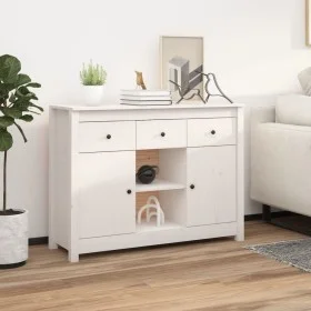 Solid white pine wood sideboard 100x35x74.5 cm by vidaXL, Sideboards - Ref: Foro24-814550, Price: 144,30 €, Discount: %