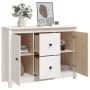 Sideboard aus massivem weißem Kiefernholz, 100 x 35 x 74 cm von vidaXL, Sideboards - Ref: Foro24-814565, Preis: 139,48 €, Rab...
