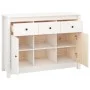 Sideboard aus massivem weißem Kiefernholz, 100 x 35 x 74,5 cm von vidaXL, Sideboards - Ref: Foro24-814550, Preis: 144,30 €, R...