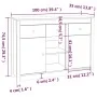 Sideboard aus massivem weißem Kiefernholz, 100 x 35 x 74,5 cm von vidaXL, Sideboards - Ref: Foro24-814550, Preis: 144,30 €, R...