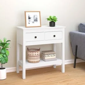 Solid white pine wood console table 75x35x75 cm by vidaXL, Side tables - Ref: Foro24-814620, Price: 108,32 €, Discount: %