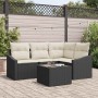 Conjunto de sofá de jardín 5 pcs Negro Poliratán