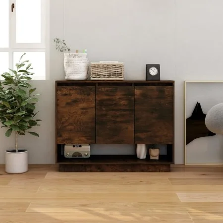 Smoked oak engineered wood sideboard 97x31x75 cm by vidaXL, Sideboards - Ref: Foro24-812987, Price: 72,38 €, Discount: %