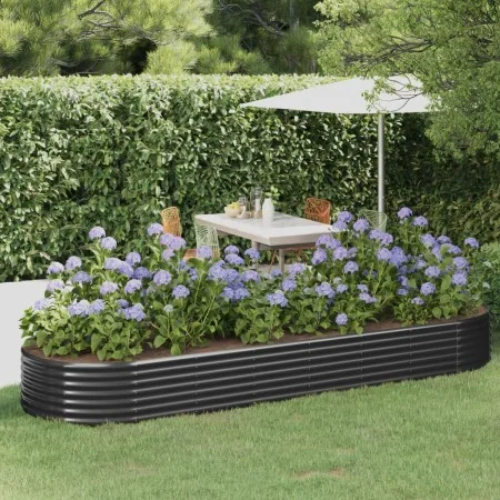 Steel flower bed anthracite powder coated 322x100x36cm by vidaXL, Pots and planters - Ref: Foro24-319001, Price: 74,56 €, Dis...