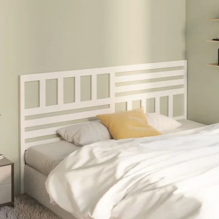 Solid white pine wood bed headboard 206x4x100 cm by vidaXL, Headboards and footboards - Ref: Foro24-814165, Price: 73,77 €, D...