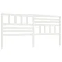Solid white pine wood bed headboard 206x4x100 cm by vidaXL, Headboards and footboards - Ref: Foro24-814165, Price: 73,77 €, D...