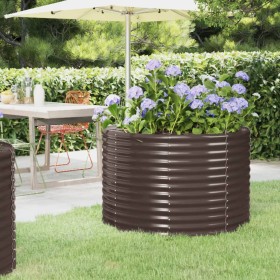 Brown powder coated steel flower bed planter 100x100x68cm by vidaXL, Pots and planters - Ref: Foro24-319055, Price: 52,70 €, ...