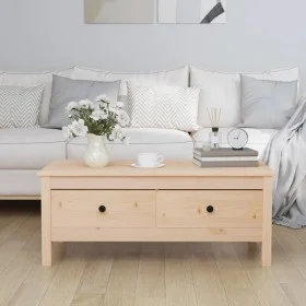 Solid gray pine wood coffee table 100x50x40 cm by vidaXL, Coffee table - Ref: Foro24-814604, Price: 78,70 €, Discount: %