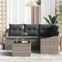 Conjunto de sofá de jardín 5 pcs Gris Poliratán