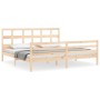 Estructura de cama con cabecero madera maciza 200x200 cm de vidaXL, Camas y somieres - Ref: Foro24-3194851, Precio: 145,45 €,...