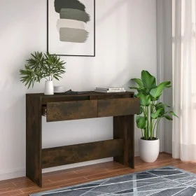 Engineered wood smoked oak console table 100x35x76.5 cm by vidaXL, Side tables - Ref: Foro24-813035, Price: 51,73 €, Discount: %
