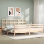 Estructura de cama con cabecero madera maciza 200x200 cm de vidaXL, Camas y somieres - Ref: Foro24-3194851, Precio: 145,45 €,...