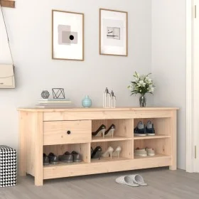 Solid pine wood shoe rack 110x38x45.5 cm by vidaXL, Shoe racks and shoe organizers - Ref: Foro24-814594, Price: 79,39 €, Disc...