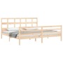 Estructura de cama con cabecero madera maciza 200x200 cm de vidaXL, Camas y somieres - Ref: Foro24-3194851, Precio: 145,45 €,...