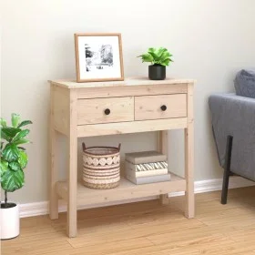 Solid pine wood console table 75x35x75 cm by vidaXL, Side tables - Ref: Foro24-814619, Price: 107,59 €, Discount: %