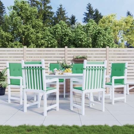 Cojín silla jardín respaldo bajo 6 uds tela Oxford verde
