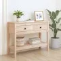 Solid pine wood console table 100x35x75 cm by vidaXL, Side tables - Ref: Foro24-814624, Price: 94,31 €, Discount: %