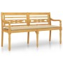 Batavia bench with beige cushion solid teak wood 150 cm by vidaXL, garden benches - Ref: Foro24-3100844, Price: 252,93 €, Dis...