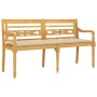 Batavia bench with beige cushion solid teak wood 150 cm by vidaXL, garden benches - Ref: Foro24-3100844, Price: 252,93 €, Dis...