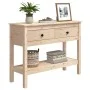 Solid pine wood console table 100x35x75 cm by vidaXL, Side tables - Ref: Foro24-814624, Price: 94,31 €, Discount: %