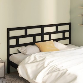 Cabecero de cama madera maciza de pino negro 186x4x100 cm de vidaXL, Cabeceros y pies de cama - Ref: Foro24-814213, Precio: 6...
