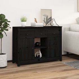 Solid black pine wood sideboard 100x35x74.5 cm by vidaXL, Sideboards - Ref: Foro24-814553, Price: 136,94 €, Discount: %