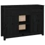 Sideboard aus massivem schwarzem Kiefernholz, 100 x 35 x 74,5 cm von vidaXL, Sideboards - Ref: Foro24-814553, Preis: 135,44 €...