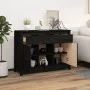 Sideboard aus massivem schwarzem Kiefernholz, 100 x 35 x 74,5 cm von vidaXL, Sideboards - Ref: Foro24-814553, Preis: 135,44 €...
