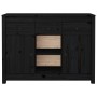 Sideboard aus massivem schwarzem Kiefernholz, 100 x 35 x 74,5 cm von vidaXL, Sideboards - Ref: Foro24-814553, Preis: 137,03 €...