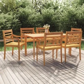 Garden dining set 7 pieces solid teak wood by vidaXL, Garden sets - Ref: Foro24-3100788, Price: 984,29 €, Discount: %