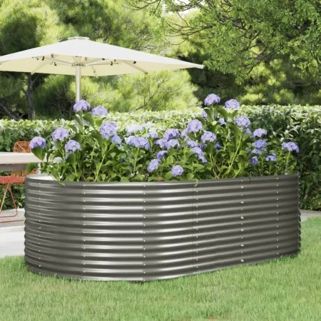Gray powder coated steel flower bed planter 212x140x68 cm by vidaXL, Pots and planters - Ref: Foro24-319094, Price: 95,30 €, ...