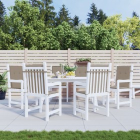 Cojín de silla de jardín respaldo bajo 6 uds tela Oxford taupé Cojín de silla de jardín respaldo bajo 6 uds tela Oxford taupé