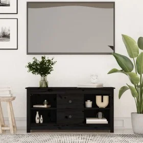 Massiver TV-Schrank aus schwarzem Kiefernholz, 103 x 36,5 x 52 cm von vidaXL, TV-Möbel - Ref: Foro24-814573, Preis: 77,92 €, ...