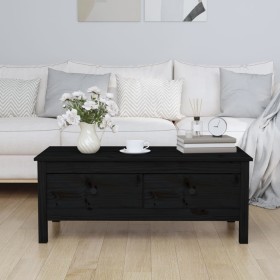 Mesa de centro de madera maciza de pino negro 100x50x40 cm by vidaXL, Coffee table - Ref: Foro24-814608, Price: 120,75 €, Dis...
