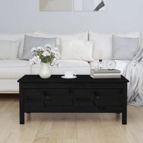Mesa de centro de madera maciza de pino negro 100x50x40 cm by vidaXL, Coffee table - Ref: Foro24-814608, Price: 118,99 €, Dis...
